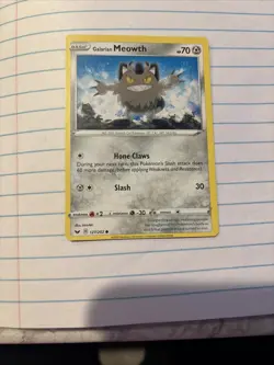 Pokemon Galarian Meowth TCG Reverse Holo Card 127/202 Sword & Shield 2020 - Image 1