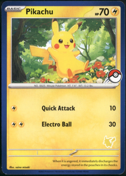 Pikachu Blue Boarder Stamp Deck My First Battle Promo English Pokemon Card (LP - Image 1