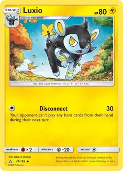 Luxio 47/156 SM - Ultra Prism Pokemon Card NM - Image 1