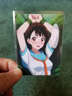 CUTE BRUNETTE WAIFU ANIME CARD - Image 2