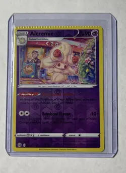 ( CRIMP ERROR ) BRILLIANT STARS ALCREMIE 071/172 REVERSE HOLO RARE POKEMON CARD - Image 1