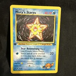 Pokemon TCG Staryu Card Misty's Gym Challenge, Unlimited Common Card 92/132 - Image 1