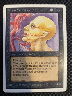 English - MTG Sengir Vampire - Damaged (inked) - Unlimited Edition - Image 1