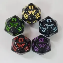 MTG 20-SIDED LIFE COUNTER DICE COMPLETE SET of 5 Duskmourn House of Horror POD - Image 1