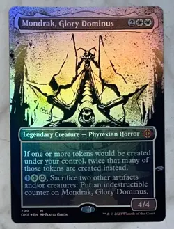 MTG-Mondrak, Glory Dominus Borderless Phyrexia All Will Be One Foil Mythic #299 - Image 1