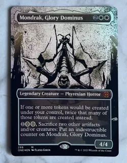 MTG-Mondrak, Glory Dominus Borderless Phyrexia All Will Be One Foil Mythic #299 - Image 2