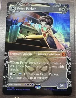 Peter Parker FOIL Borderless 208 Marvel’s Spider-Man SPM MTG Mythic Unplayed NM - Image 1