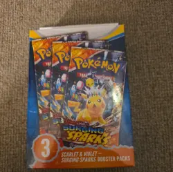 Pokemon TCG - Surging Sparks - 3 Pack Boosters - Factory Sealed - Image 2