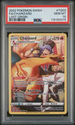 2022 POKEMON SWSH LOST ORIGIN #TG03/TG30 CHARIZARD TRAINER GALLERY RARE PSA 10 - Image 1