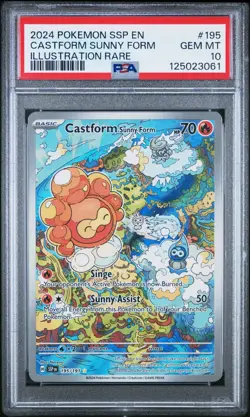 2024 Pokemon SSP Castform Sunny Form Illustration Rare #195/191 | PSA 10 GEM MT - Image 1