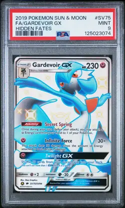 2019 POKEMON SUN & MOON HIDDEN FATES SV75 FULL ART/GARDEVOIR GX PSA 9 SHINY - Image 1