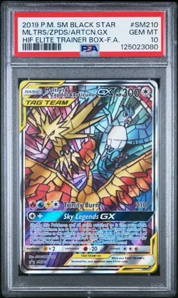 2019 Pokemon SM Promo Moltres Zapdos Articuno GX FA SM210 ETB PSA 10 - Image 1