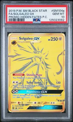 PSA 10 Pokemon Black Star Promo Holo Solgaleo GX SM104a GEM MINT Condition - Image 1