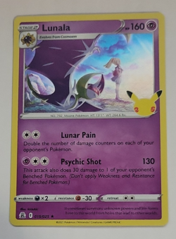2021 Pokemon Celebrations #15 Lunala Holo Rare NM to Mint Condition - Image 1