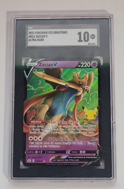 2021 Pokemon Celebrations #16 Zacian V Full Art SGC 10 Gem Mint Cond - Image 1