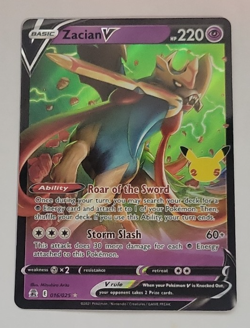 2021 Pokemon Celebrations #16 Zacian V Full Art Holo NM to Mint Condition - Image 1
