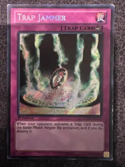 Yugioh Trap Jammer LCJW-EN111 Secret Rare 1st Edition NM/LP - Image 1