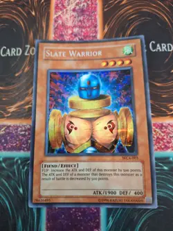 Yugioh Slate Warrior WC4-EN003 Prismatic Secret Rare Unlimited Near Mint - Image 1