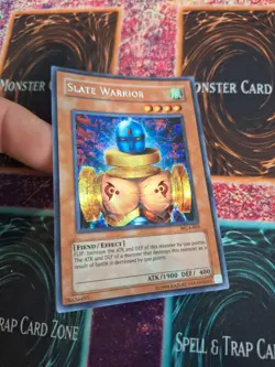 Yugioh Slate Warrior WC4-EN003 Prismatic Secret Rare Unlimited Near Mint - Image 2