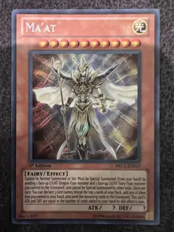 Yugioh Ma'at PRC1-EN017 Secret Rare 1st Edition NM - Image 1