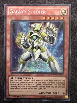 Yugioh Galaxy Soldier WSUP-EN010 Secret Rare 1st Edition NM - Image 1