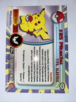 PIKACHU #25 Pokemon Card TCG Topps TV Animation - Image 2