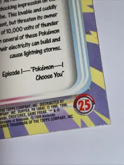 PIKACHU #25 Pokemon Card TCG Topps TV Animation - Image 3