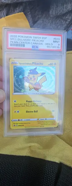 Special Delivery Pikachu SWSH074 SWSH: Sword & Shield Promo Cards Holo PSA 9 - Image 4
