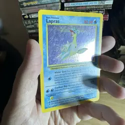 Lapras 10/62 Pokemon Fossil Holo Rare WOTC Vintage Card English MP Unlimited - Image 3