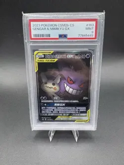 2023 Pokemon PSA 9 Gengar & Mimikyu GX CSM2BC-163 SR Ultra Tag Team Card Chinese - Image 1