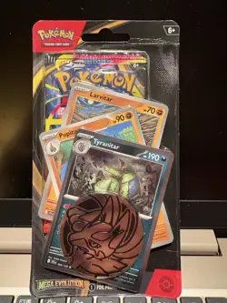 Pokemon Mega Evolution Pack includes: 1 booster pk, 3 promo cards & Pokemon coin - Image 1