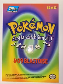 Blastoise #09 Pokemon Card TCG Topps E9 of 12 1999 - Image 2