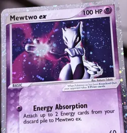 Mewtwo EX Holo Card 101/109 Ruby and Sapphire SWIRL - Image 1