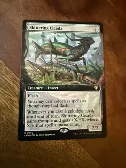 MTG English Skittering Cicada (Extended Art) NM Normal Commander Masters - Image 1