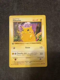 Pikachu Red Cheeks 1st Edition Base Set 58/102 Vintage WOTC Pokemon Card - Image 1
