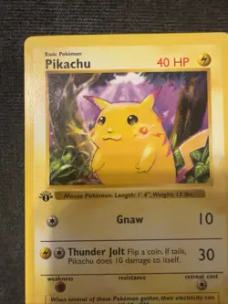 Pikachu Red Cheeks 1st Edition Base Set 58/102 Vintage WOTC Pokemon Card - Image 2