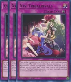 Yugioh - XYZ Tribalrivals x 3 - 1st Edition Rare NM - Plus Free Holographic Card - Image 1
