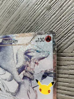 Pokemon TCG Reshiram Full Art Holo Card 113/114 Celebrations Classic Collection - Image 2