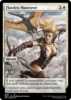 FLAWLESS MANEUVER : altered-art card for use with MTG : w- busty blonde babe! - Image 1