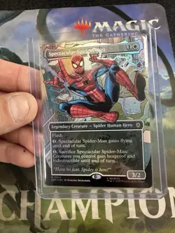 MTG Spider-Man: Foil Promo Borderless Spiderman Magic Marvel 0014 2025 STAMPED - Image 1