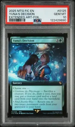 2025 MTG FINAL FANTASY COMMANDER EXTENDED ART-FOIL #0125 YUNA'S DECISION PSA 10 - Image 1