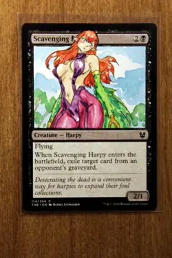 Scavenging Harpy Altered Art Hand Painted MTG Magic the Gathering Anime Girl - Image 1