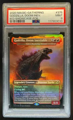 2020 Magic Yidaro Wandering Monster Showcase Foil Godzilla Inevitable #375 PSA 9 - Image 1