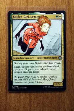 Spider-Girl, Legacy Hero Altered Art Hand Painted MTG Magic the Gathering Anime - Image 1