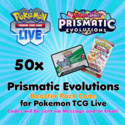 Pokemon TCG Live PTCGL PTCGO Online Codes: 50 Prismatic Evolutions Booster Packs - Image 1