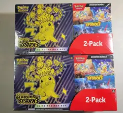 🔥 2 BOXES ✅ Pokemon Surging Sparks ETB + Booster Bundle Costco 2-Pack SEALED 🚀 - Image 1