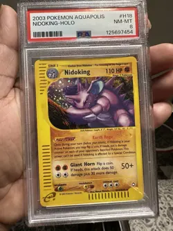 Pokemon Nidoking Aquapolis Holo Rare #H18 PSA 8 🔥 - Image 1