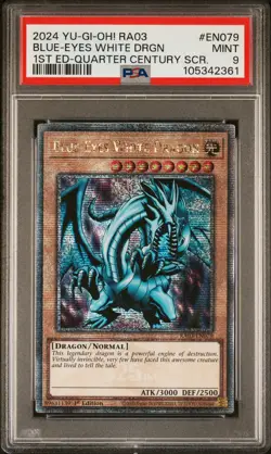 2024 YU-GI-OH! RA03-QUARTER CENTURY BONANZA #EN079 BLUE-EYES WHITE DRAGON PSA 9 - Image 1