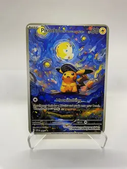 Pikachu Van Gogh Gold Metal Pokemon Card-Collectible Gift Display！ HOT - Image 1