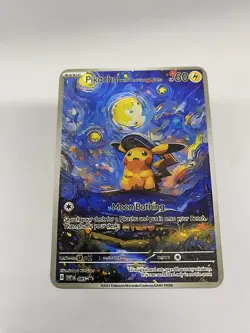 Pikachu Van Gogh Gold Metal Pokemon Card-Collectible Gift Display！ HOT - Image 2